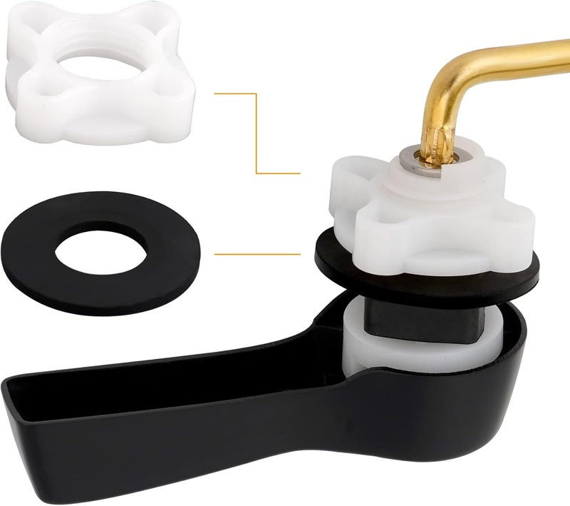 Hibbent 2 Pack Universal Side Mount Toilet Handle Angle-Mount Adjustable Tank Flush Lever Replacement Handle with 2 Pieces Stainless Steel Flapper Chains for Most Side Mount Toilets-Matte Black - Image 3