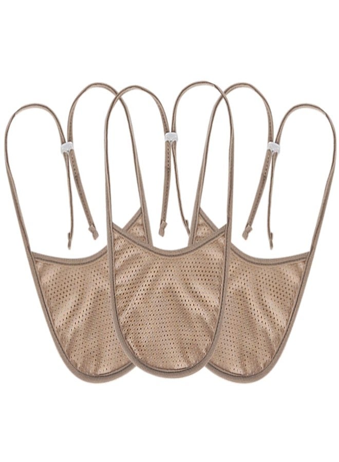 EHUSPU Tracheostomy Neck Stoma Cover,Breathable Laryngectomy Cover for Tracheotomy Care,Tracheal Care Supplies-Adjustable Neck Trachea Protector (Khaki-3PCS, Small) - Image 1