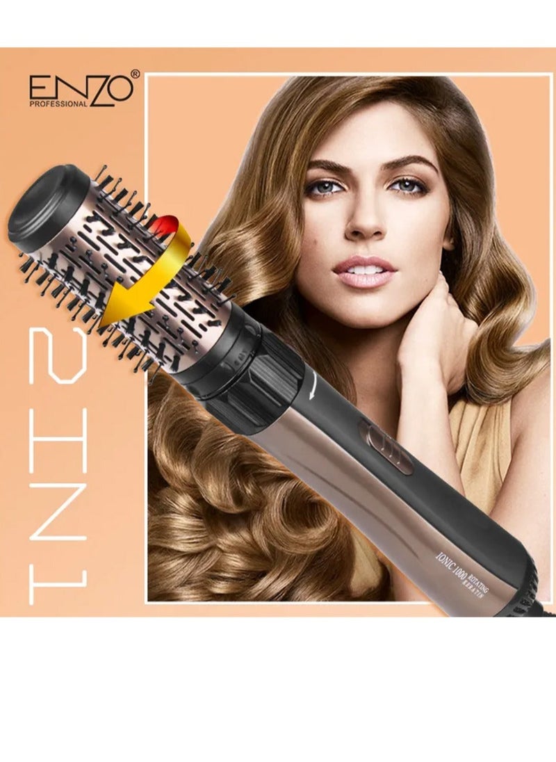 ENZO - ENZO Professional Salon Curler Comb Straight hair comb Brush Electric Hot Air Brush One Step Hair Dryer and Styler Roller set , EN-745 - Image 1