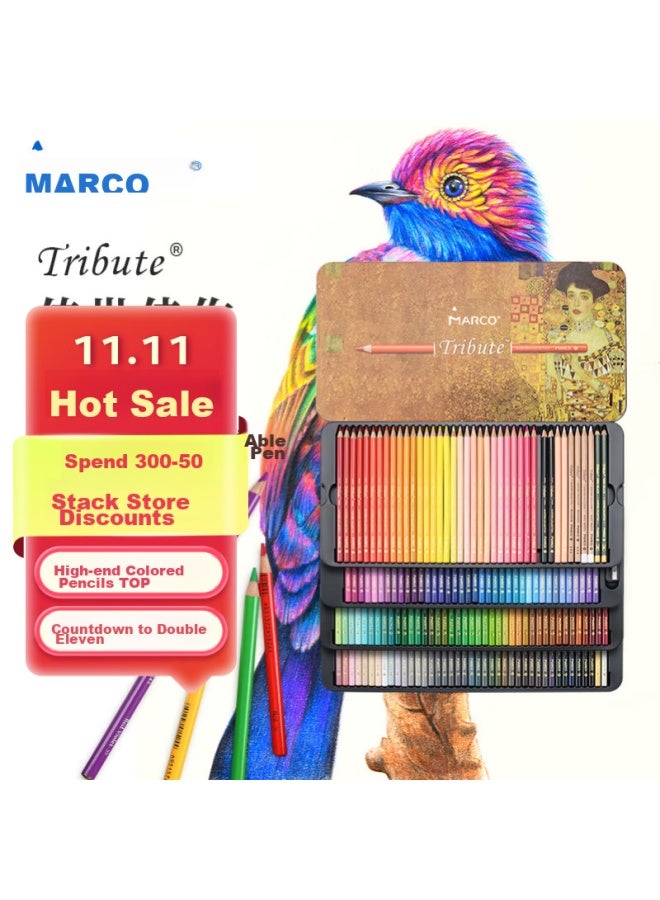 Marco 160-color Oil-based Colored Pencils For Art Drawing, Art Exam, Art Master, Metal Box, Student Gift For Boys And Girls, Children's Day Present - Image 1