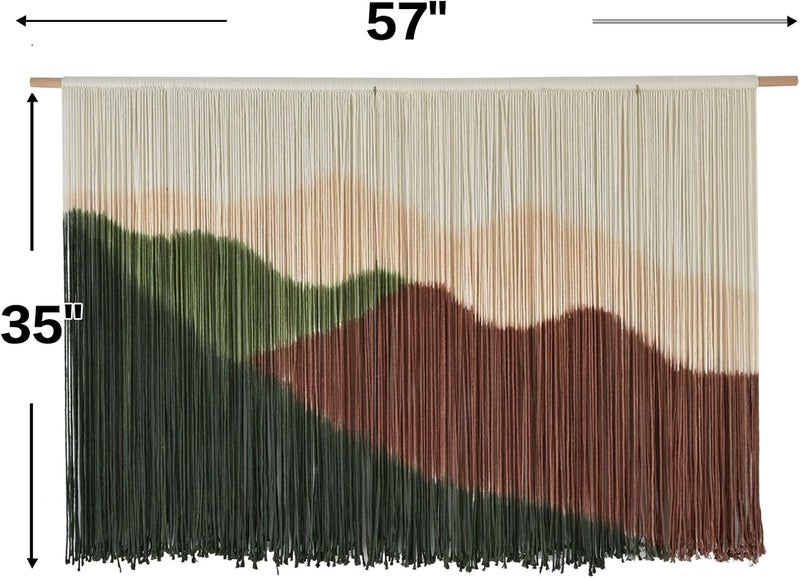 IOWER Macrame Wall Hanging Large Boho Tapestry Mountain Landscape Wall Art Handmade Rope Wall Decor for Living Room Bedroom Apartment Dorm57 W x 35" L - Image 5