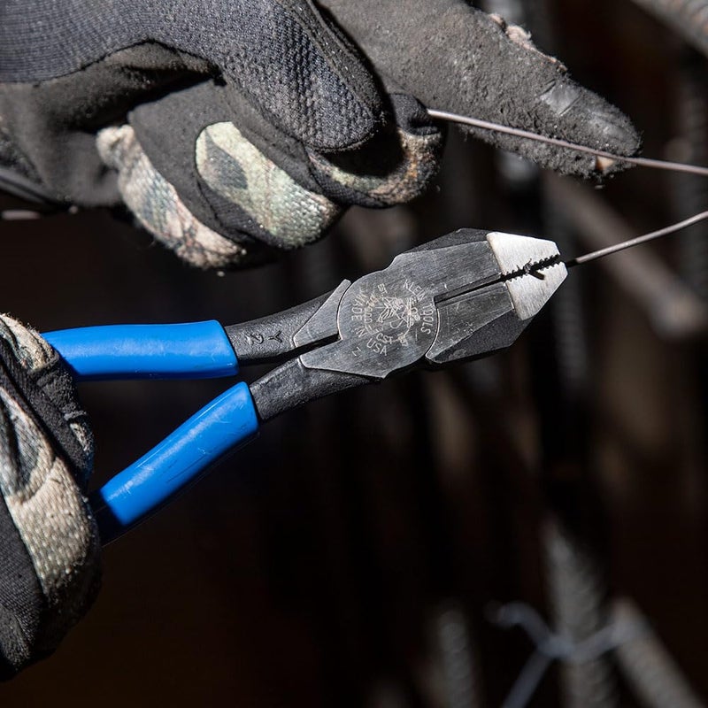 Klein Tools D2000-7CST Diagonal Cutters, Slim Head Linesman Pliers is Spring Loaded, Heavy-Duty Ironworker Pliers Cut ACSR, Screws, and More - Image 4