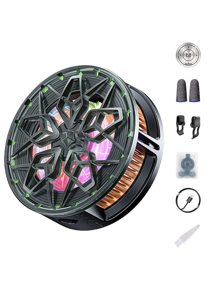 High-Power Magnetic Mobile Phone Cooler with 15W Semiconductor Heatsink, Intelligent Temperature Control, Larger Cooling Area, Quieter Portable Fan for iPhone, Android, Tablet, and iPad. - Image 1