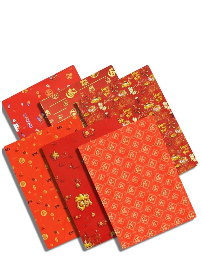 Red Gold Fu Character Gift Wrap Paper for Chinese New Year Spring Festival Birthday Celebrations 20x30 Inches Ideal for Kids and Adults - Image 3