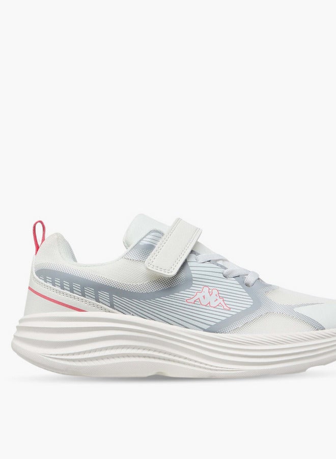 Kappa Girls' Printed Sports Shoes with Hook and Loop Closure  - Image 3