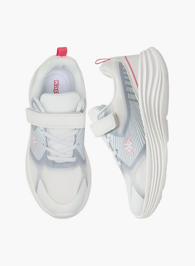 Kappa Girls' Printed Sports Shoes with Hook and Loop Closure  - Image 1