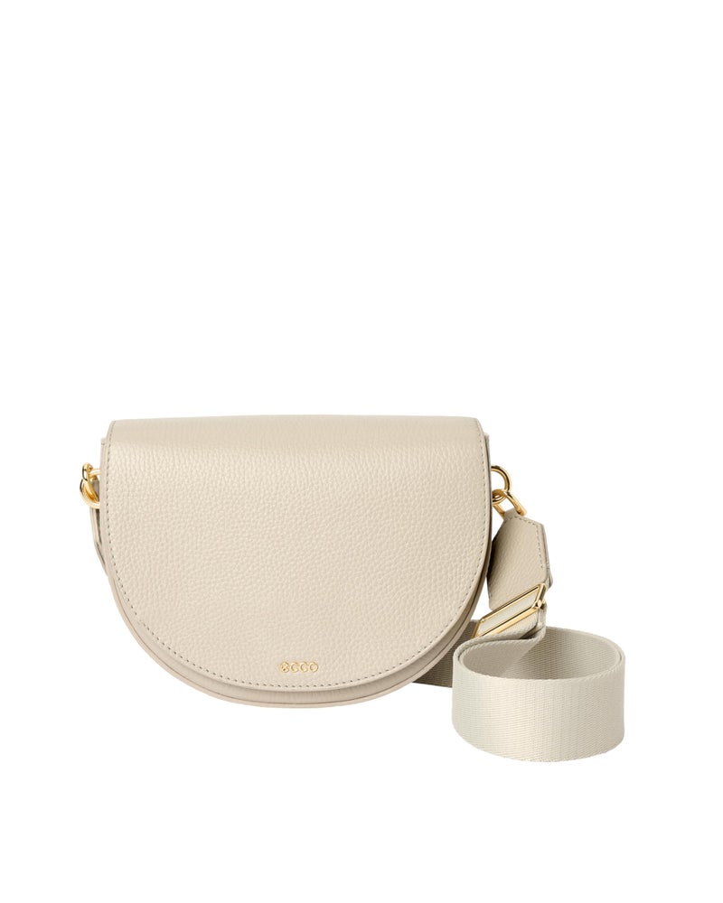 ECCO Unisex Classic Saddle Crossbody Bag, Sand, Small - Image 1