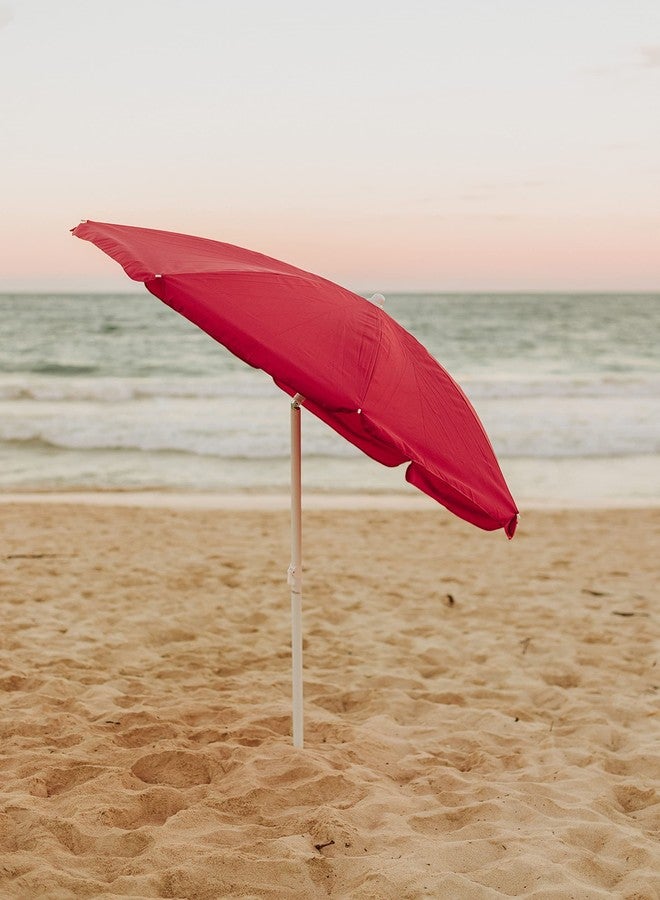 PICNIC TIME 5.5 Ft Portable Beach Umbrella, Lightweight UV Protection Sunshade with Tilt Pole & Carry Bag, Outdoor Canopy Umbrella for Beach, Sand, Pool, Patio, Camping, Travel, or Backyard Shade, (Red) - Image 4