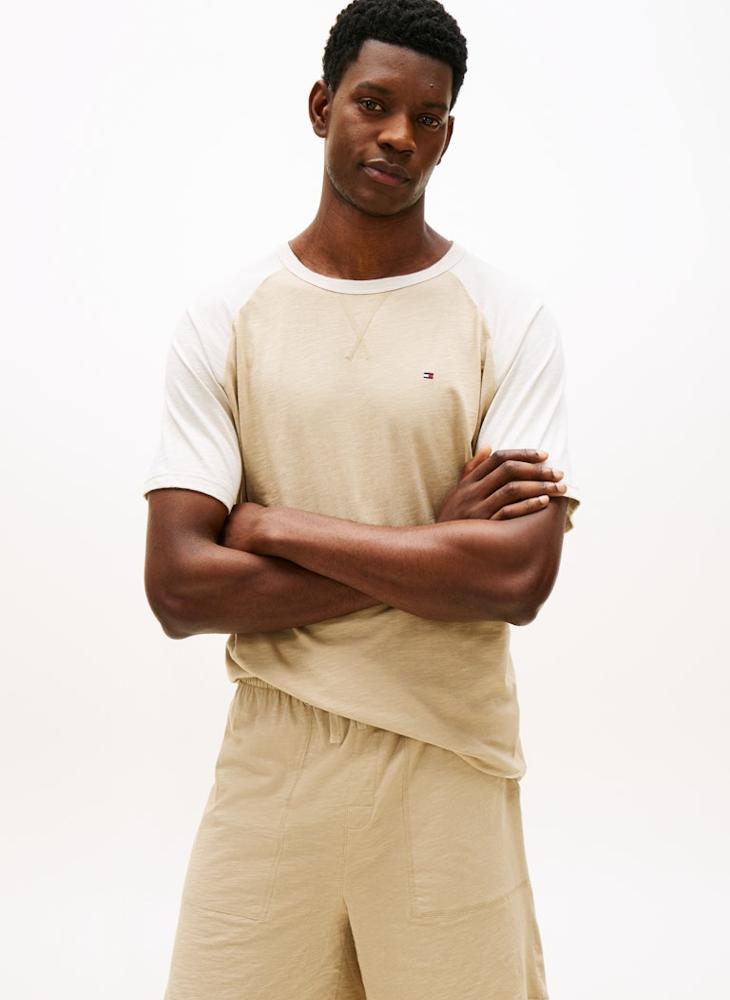TOMMY HILFIGER Textured Raglan Sleeve Lounge T-Shirt - Image 1