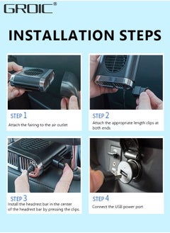 GROIC Car Fan,Portable Car Seat Fan for Front Rear Seat Passenger, USB Powered and 3 Speeds Strong Cooling Air Fan for SUV, RV, Vehicles, Office Seats  - Image 4