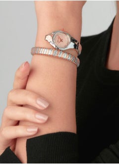 Just Cavalli ساعة نسائية من Signature Snake Quartz ثنائية اللون من الفولاذ المقاوم للصدأ JC1L270M0065  - Image 4
