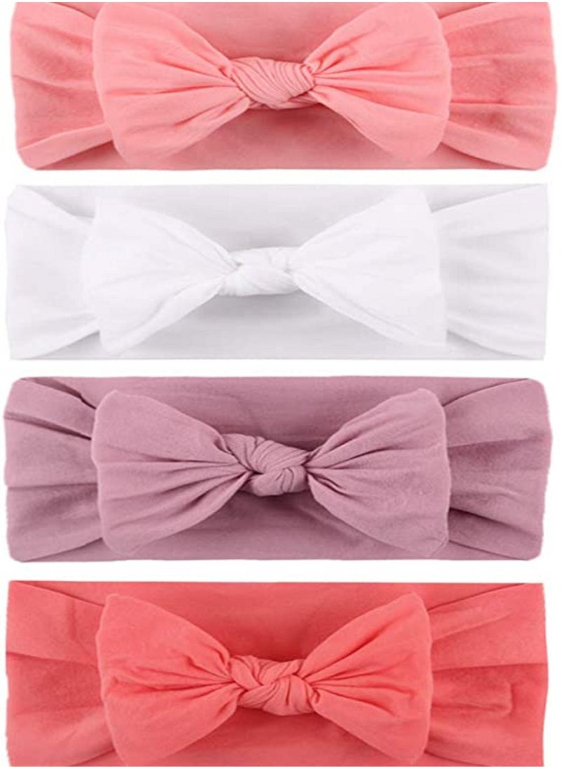 SYOSI 8-Piece Baby Girls Headband Stretchy Nylon Soft Headband with Bowknot Cute Princess Hairband Hair Accessories  - Image 4