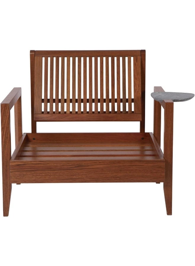 TRAMONTINA Since 1911,Made in Brazil-  Mood Armchair in FSC Certified Brazilian JatobÃ¡ Wood With High Armrests and Soapstone  - Image 4