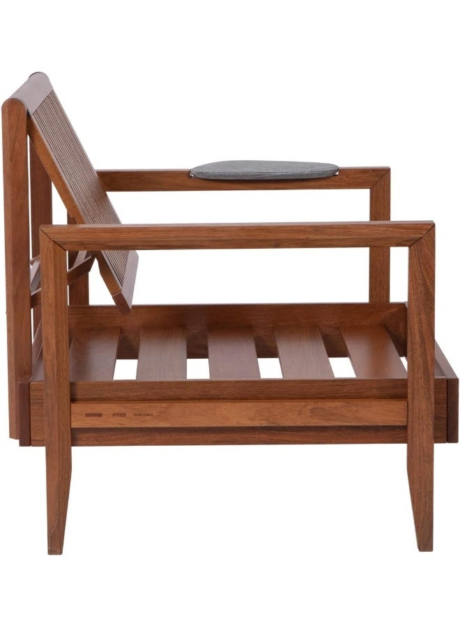 TRAMONTINA Since 1911,Made in Brazil-  Mood Armchair in FSC Certified Brazilian JatobÃ¡ Wood With High Armrests and Soapstone  - Image 5