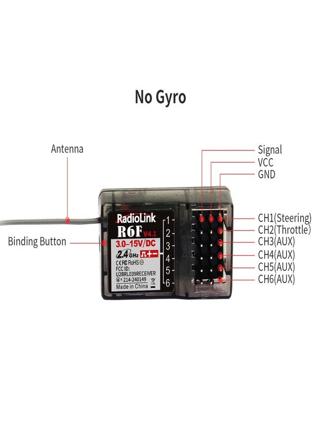 Radiolink R6F 2 PCS 2.4Ghz RC Car/Boat Receivers 6 Channels Low Response Latency RC Training Lightweight for Remote Controller RC4GS V3 RC6GS V3 RC8X (No Gyro) - Image 2