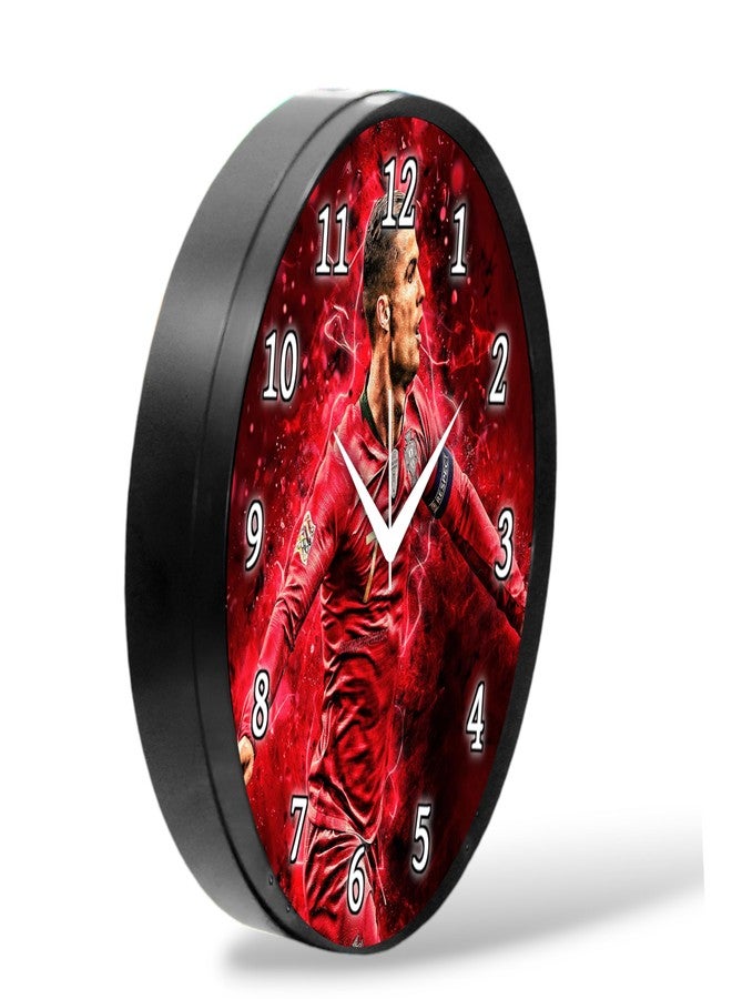 Babawill Cristiano Ronaldo Wall Clock - Football Star Theme Round Analog Clock for Bedroom, Living Room & Sports Lovers Décor (26 x 26 x 6 cm) - Image 2