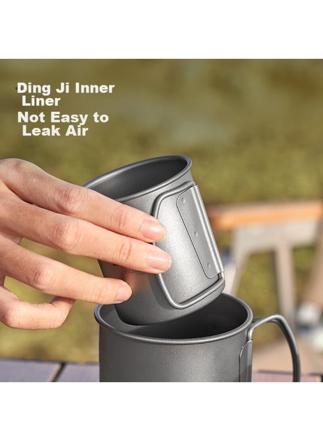 MOBIGARDEN Mobigarden Titanium Cup, Outdoor Camping Picnic Lightweight Portable Boilable Water Cup 300ml Nx20666038 Titanium Color - Image 2
