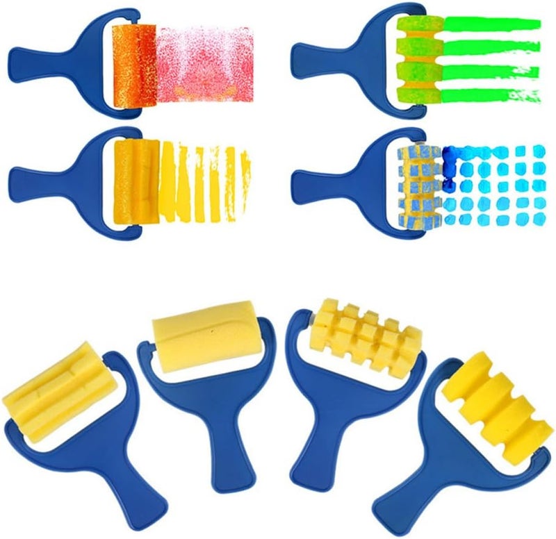 EVNEED Paint Sponges for Kids,29 pcs of Fun Paint Brushes for Toddlers.Coming with Roller,Flower Pattern Brush, Brush Set, Long Sleeve Waterproof Apron with 3 Roomy Pockets - Image 3