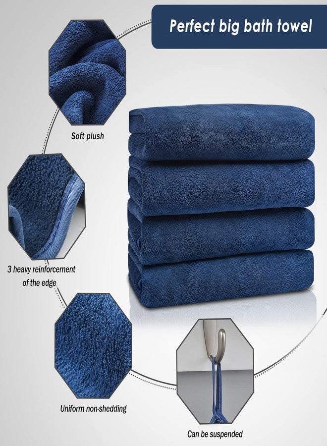 GraceAier Ultra Soft Bath Towels 4 Pack (28" x 56") - Quick Drying - - Microfiber Coral Velvet Highly Absorbent Towel for Bath Fitness, Bathroom, Sports, Yoga, Travel - Image 3