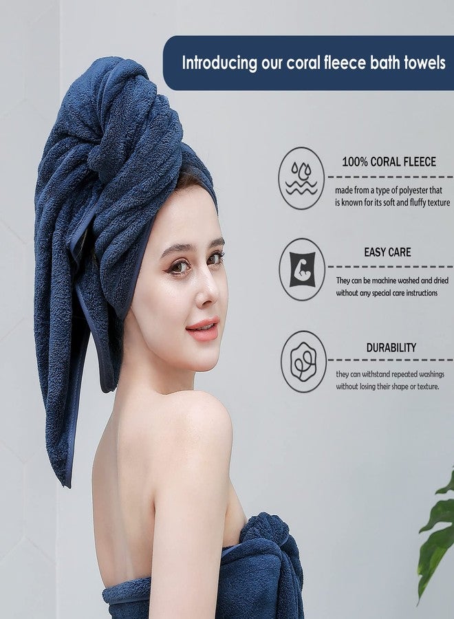 GraceAier Ultra Soft Bath Towels 4 Pack (28" x 56") - Quick Drying - - Microfiber Coral Velvet Highly Absorbent Towel for Bath Fitness, Bathroom, Sports, Yoga, Travel - Image 2