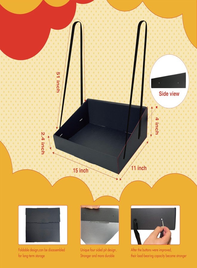 Tumahe Halloween Popcorn Snack Trays,4x15x11.2 In Concession Carrier with Strap,Stadium Snack & Vending Tray,Hawker,20's Theme Costume Accessory,Usherette Movie & Popcorn Vendor Trays with Neck Strap (2 Pcs) - Image 5