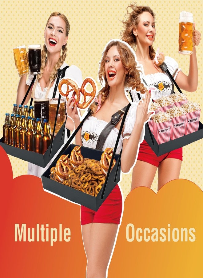 Tumahe Halloween Popcorn Snack Trays,4x15x11.2 In Concession Carrier with Strap,Stadium Snack & Vending Tray,Hawker,20's Theme Costume Accessory,Usherette Movie & Popcorn Vendor Trays with Neck Strap (2 Pcs) - Image 3