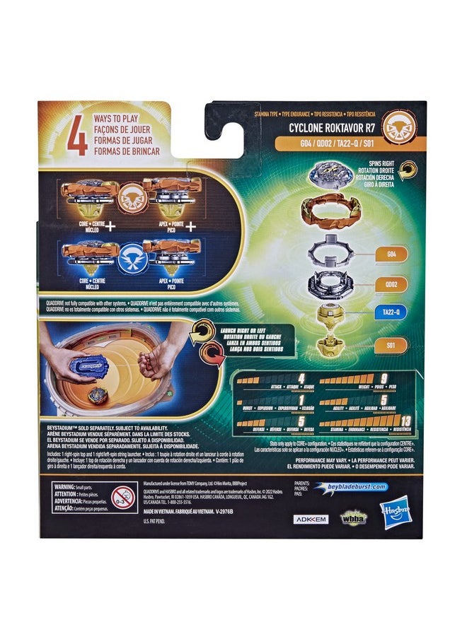 Beyblade Burst QuadDrive Cyclone Fury String Launcher Set - Battle Game Set with String Launcher and Right-Spin Battling Top Toy