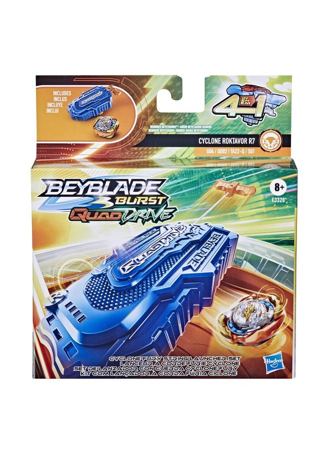 Beyblade Burst QuadDrive Cyclone Fury String Launcher Set - Battle Game Set with String Launcher and Right-Spin Battling Top Toy