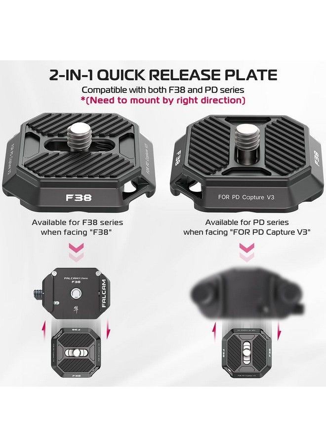 Ulanzi - Falcam F38 Camera Quick Release Plate Compatible With Pd Capture Camera Clip V3 38Mm Standard Mounting Adapter W 1 4" Screw Fits For Sony Canon Monopod Dslr Slider (Top Plate Only) - Image 1