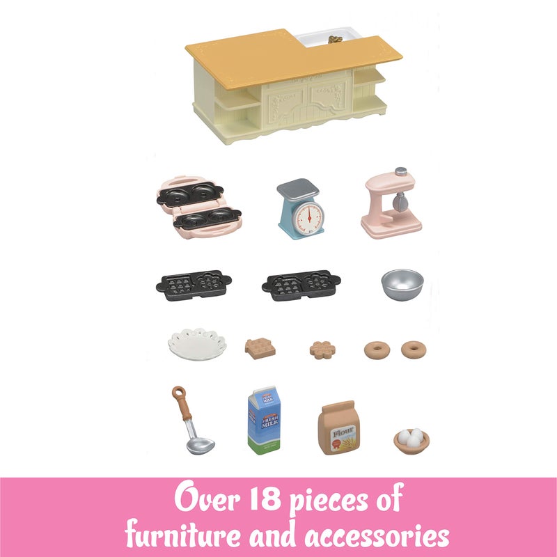 Calico Critters Kitchen Island - Toy Dollhouse Furniture and Accesories Set - Enhance Your Dollhouse with a Functional and Interactive Cooking Center - Image 2