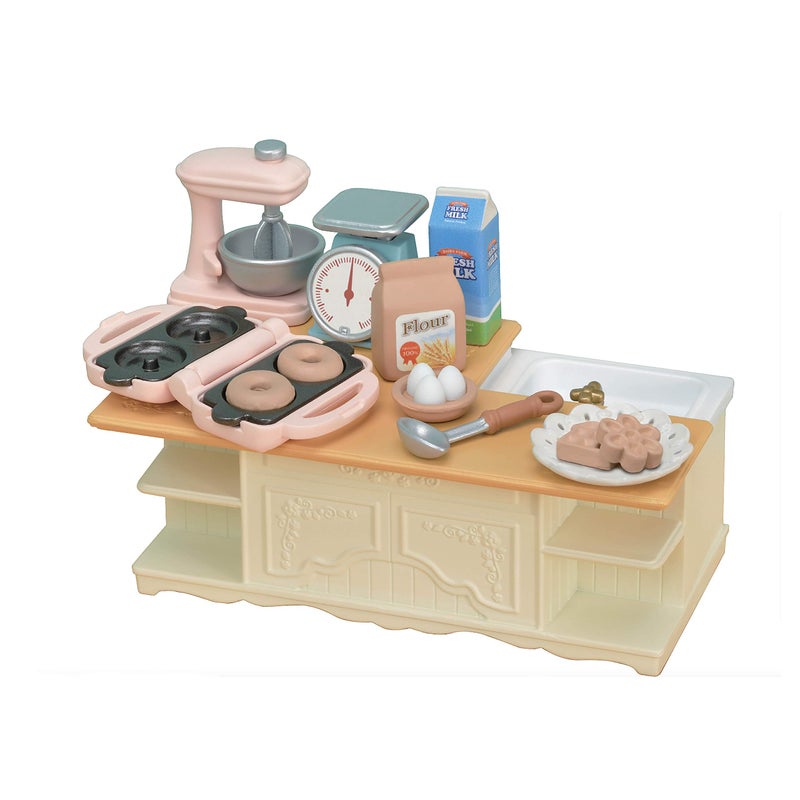 Calico Critters Kitchen Island - Toy Dollhouse Furniture and Accesories Set - Enhance Your Dollhouse with a Functional and Interactive Cooking Center - Image 1
