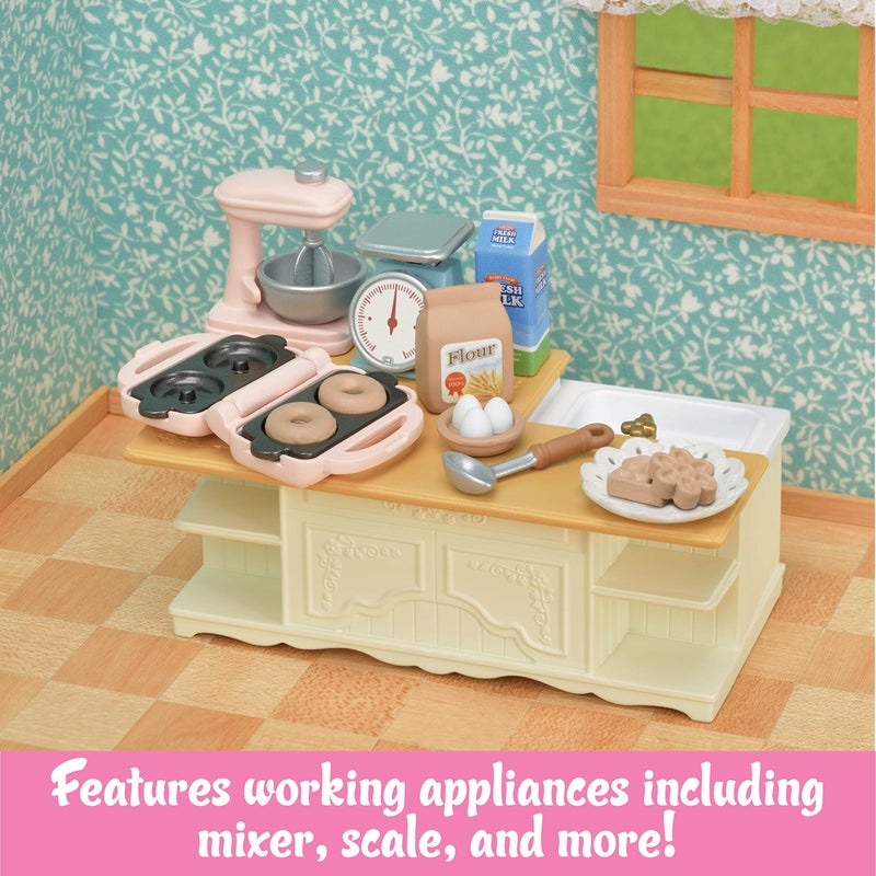 Calico Critters Kitchen Island - Toy Dollhouse Furniture and Accesories Set - Enhance Your Dollhouse with a Functional and Interactive Cooking Center - Image 3