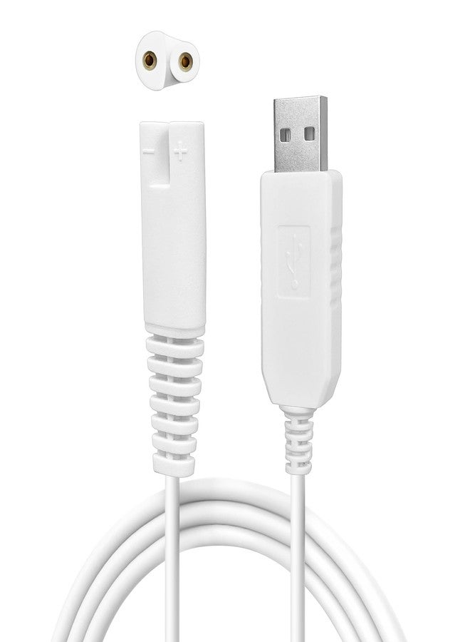 GnoTis Replacement USB Charging Cable for Waterpik Water Flosser WP360, WP360W, WP360C, WP400, WP440, WP440C, WP450, WP462, WP462W, WP468, WF13, WP100 – 3V, 5.9ft, Portable Charging Cord (White 1-Pack - Image 1