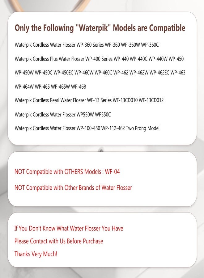 GnoTis Replacement USB Charging Cable for Waterpik Water Flosser WP360, WP360W, WP360C, WP400, WP440, WP440C, WP450, WP462, WP462W, WP468, WF13, WP100 – 3V, 5.9ft, Portable Charging Cord (White 1-Pack - Image 3