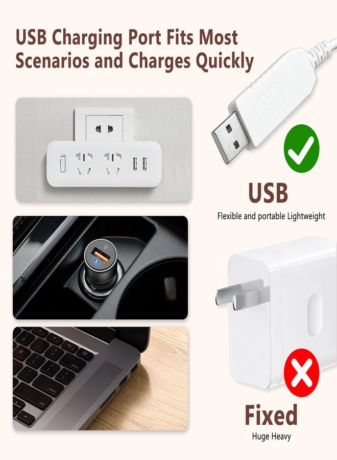 GnoTis Replacement USB Charging Cable for Waterpik Water Flosser WP360, WP360W, WP360C, WP400, WP440, WP440C, WP450, WP462, WP462W, WP468, WF13, WP100 – 3V, 5.9ft, Portable Charging Cord (White 1-Pack - Image 5