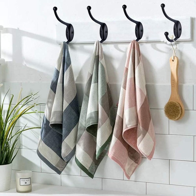 ZEYU 20Pcs Wall Hooks, Coat Hooks Hardware Heavy Duty Hooks for Hanging Coats Double No Rust Black Hook Wall Mounted with Screws for Key, Towel, Bags, Cup, Hat - Image 4