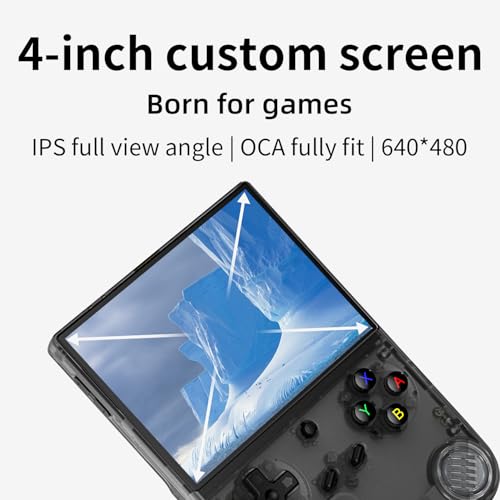 Voacle RG40XX V Retro Handheld Game Console , RG40XXV Game Console 4.0 Inch IPS Screen Linux System Built-in 64G TF Card 5017 Games Support TV Output 5G WiFi Bluetooth 4.2(Transparent Black) - Image 4
