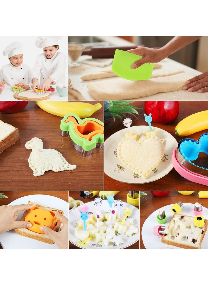 sokany 24 Pieces Sandwich Cutter and Sealer Set, Bread Sandwich Cutter, Pancake Maker, Heart Square Dinosaur Start Shaper, DIY Cookie Cutters Gift for Kids, Boys and Girls (Random Color)  - Image 5