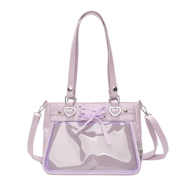 KeAiDMon Versatile Large Capacity Women's Shoulder Bag Anime Silk Ribbon Pin Display Bag - Image 1
