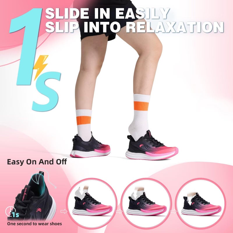 OrthoComfoot Women's Orthopedic Slip On Trail Sneakers: Comfort Orthotic Arch Support Pain Relief Plantar Fasciitis Heel Spur Walking Shoes, Fit House Travel Working Dress Road Running Shoes Rose Size 8.5 - Image 2