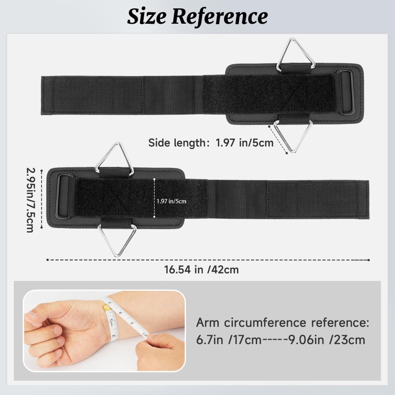 MOST GRIP Wrist Cuffs with D-Ring, Wrist Wraps for Weightlifting with Neoprene Padding, Wrist Straps for Cable Machines - Image 2