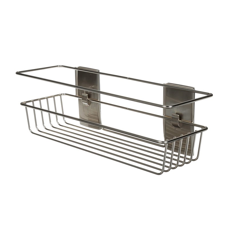 Command BATH31-SN-ES  Heavy Duty Shower  Satin Nickel  1-Caddy  1-Prep Wipe  4-Water-Resistant Strips  Organize Damage-Free  0 - Image 4