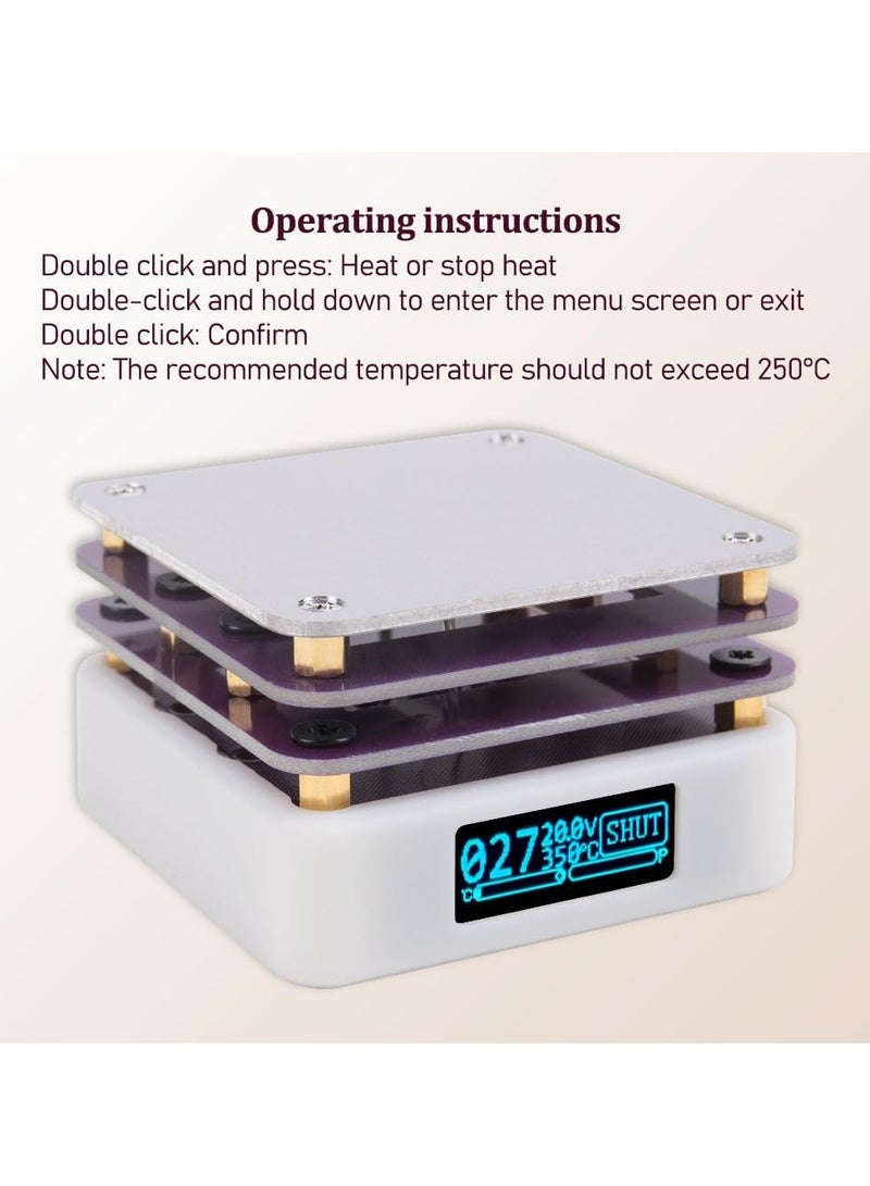 محطة إعادة العمل على التسخين المسبق SMD 20 فولت 65 واط مع شاشة LED لوحة PCB لحام إزالة اللحام لوحة تسخين لوحة تسخين كهربائية ذكية بدرجة حرارة ثابتة للكمبيوتر الصغير  - Image 3