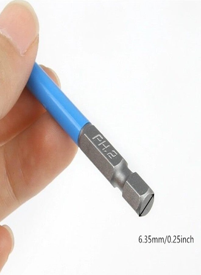 أكس أم أتش أف مجموعة رؤوس مفكات براغي فيليبس مغناطيسية مانعة للانزلاق من XMHF، 7 قطع PH2، لأداة مفك الصدمات الكهربائية، ساق سداسية 1/4، 25 مم - 150 مم - Image 3