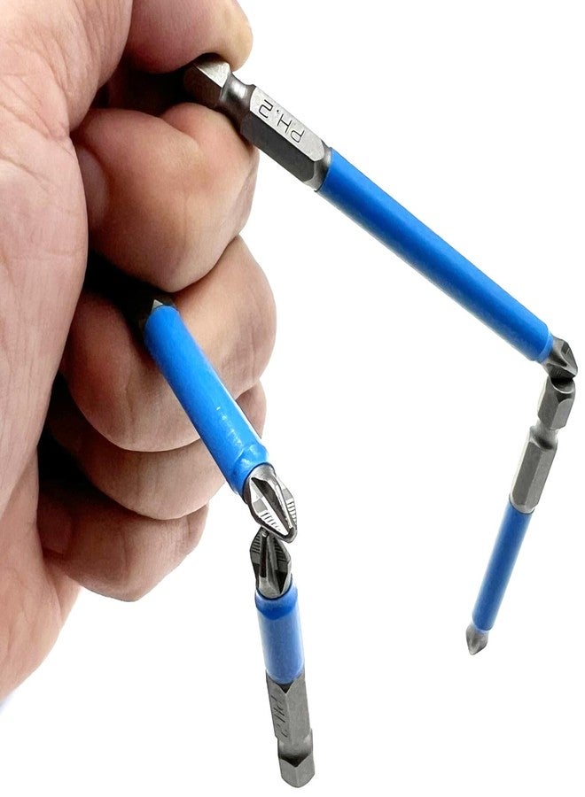 أكس أم أتش أف مجموعة رؤوس مفكات براغي فيليبس مغناطيسية مانعة للانزلاق من XMHF، 7 قطع PH2، لأداة مفك الصدمات الكهربائية، ساق سداسية 1/4، 25 مم - 150 مم - Image 4