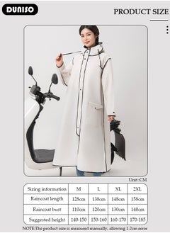 DUNISO Rain Coat, Reusable Rain Ponchos for Adult, Off-white EVA Waterproof Rain Coat, Rain Wear for Adults with Hood and Drawstring, Packable Waterproof Raincoat for Biking Outdoor Working Camping  - Image 4