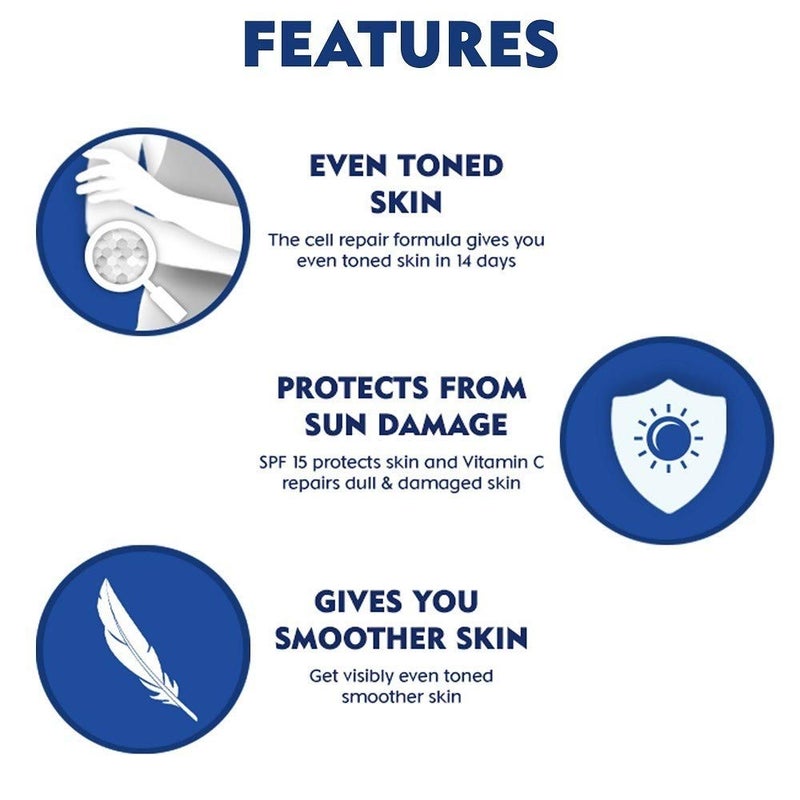 Nivea لوشن الجسم نيفيا للتفتيح الإضافي وإصلاح الخلايا SPF 15 لجميع أنواع البشرة 400 مل بلسم الشفاه فواكه التوت الأسود اللامع 48 جرام - Image 3