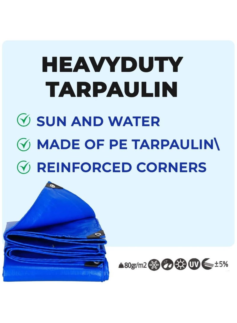 Duravel Waterproof Ground Cover Sheet Tarpaulin for Outdoors,Tarpaulin Tirpal Tadpatri Tharpai Thadika Cover for Car Boat Camping Firewood Woodpile (6Mtrs X 6Mtrs) - Image 5
