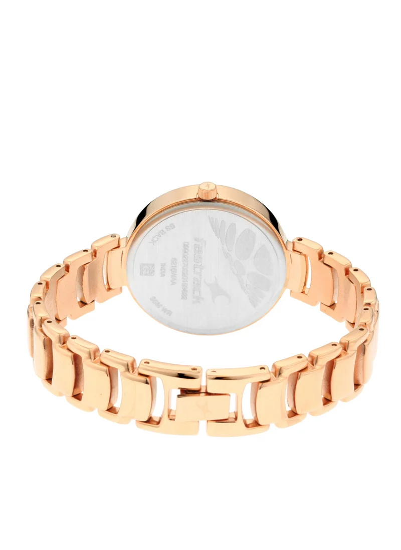 فاستراك Fastrack Ruffles Quartz Analog with Date Pink Dial Stainless Steel Strap Watch for Girls