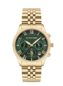 US Polo Assn Analog Watch For Women With Green Dial And Gold Stainless Steel Band 38 MM 5 Atm Water Resistance USPA204005 - pzsku/Z86B34ED6EFE3C29BECBFZ/45/_/1726220415/17b40a7e-66e3-421d-b31b-1637ff2063aa